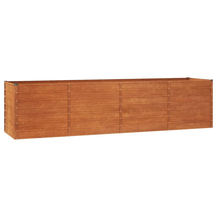 Vidaxl Planter a augmenté de 320x80x77 cm Corten Steel Rusty