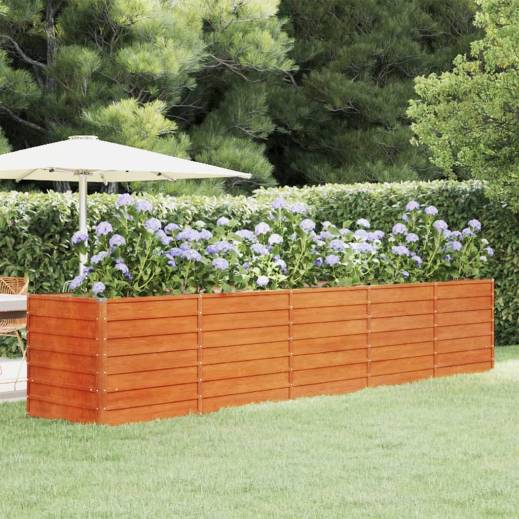 Vidaxl Planter surélevé 400x80x77 cm Corten Steel Rusty
