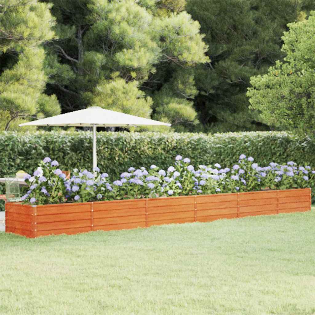 Vidaxl Planter surélevé 600x80x45 cm Corten Steel Rusty