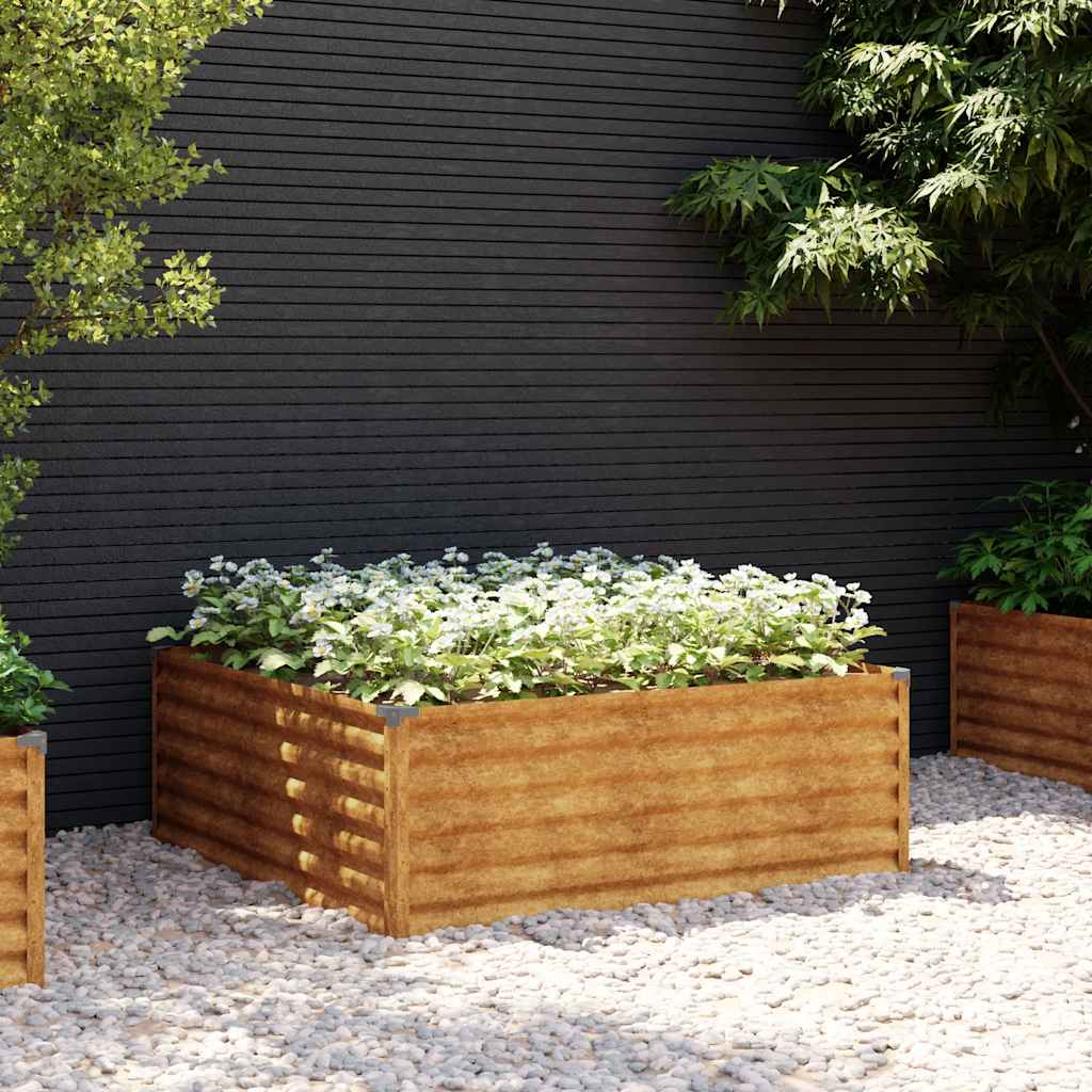 Vidaxl Planter élevé 100x100x36 cm Cortenstaal