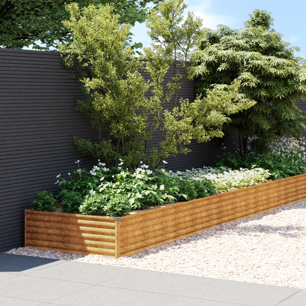 Vidaxl Planter élevé 1150x100x36 cm Cortenstaal