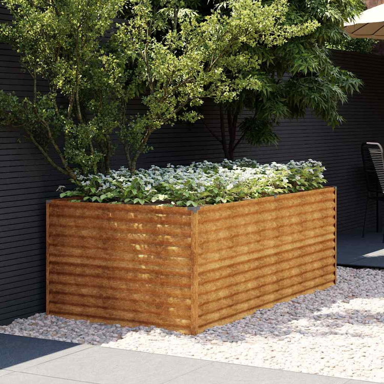 VidaXL jardinière surélevée 196x100x69 cm acier corten