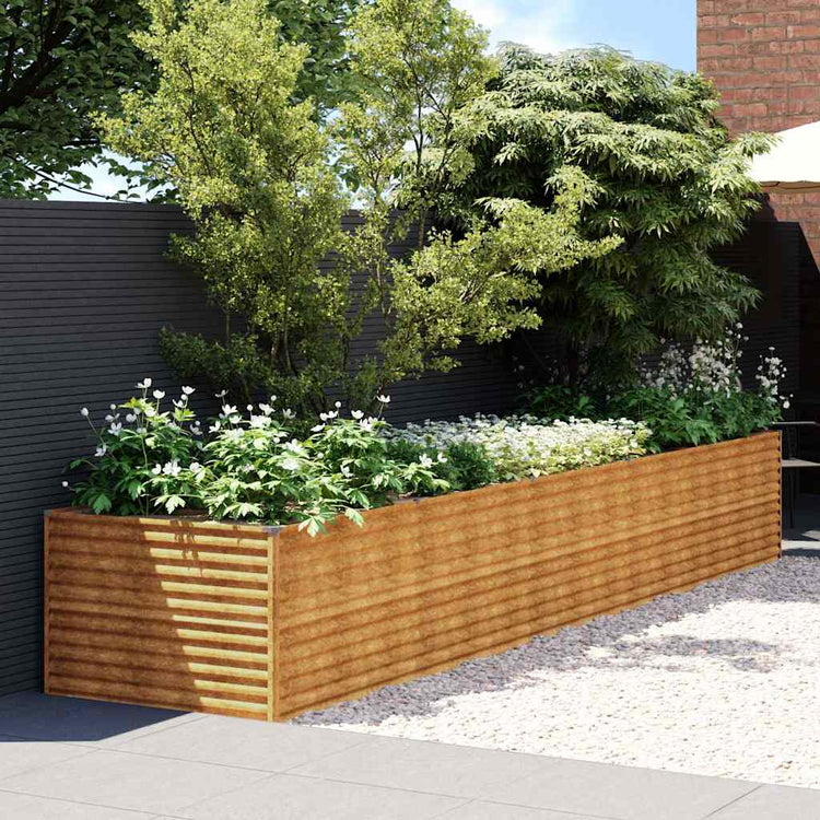 VidaXL jardinière surélevée 479x100x69 cm acier corten