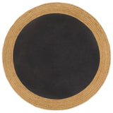 Tapis vidaxl rond tressé 90 cm jute et coton noir naturel - afbeelding 1