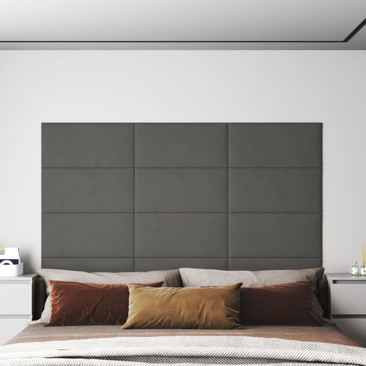 Panneaux muraux Vidaxl 12 st 2,16 m² 60x30 cm en velours gris foncé