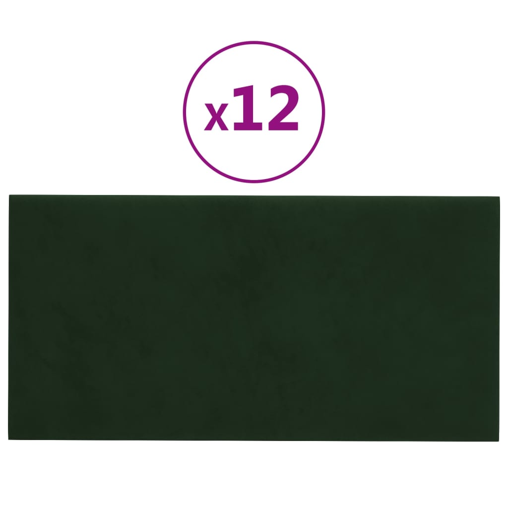Panneaux muraux Vidaxl 12 ST 2,16 m² 60x30 cm Velvet vert foncé