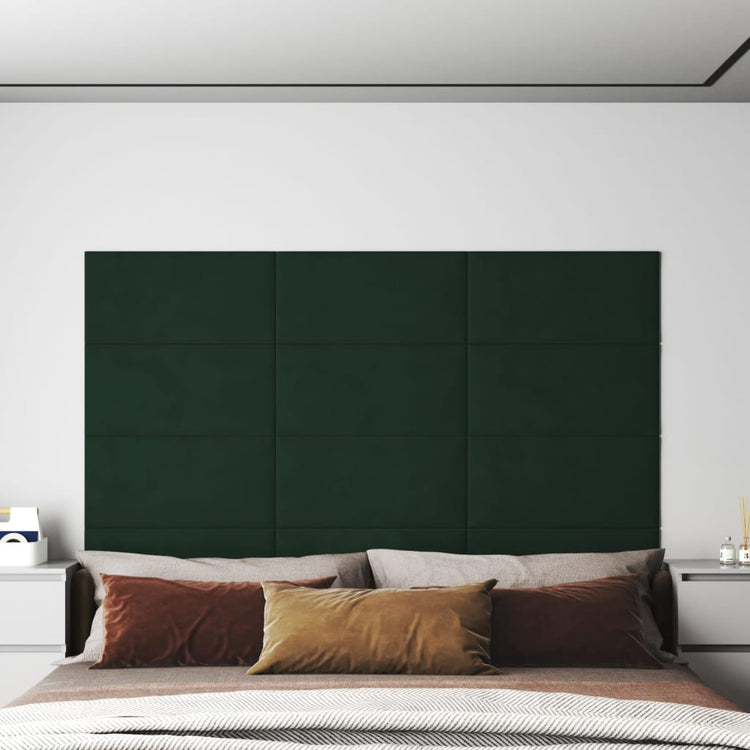 Panneaux muraux Vidaxl 12 ST 2,16 m² 60x30 cm Velvet vert foncé
