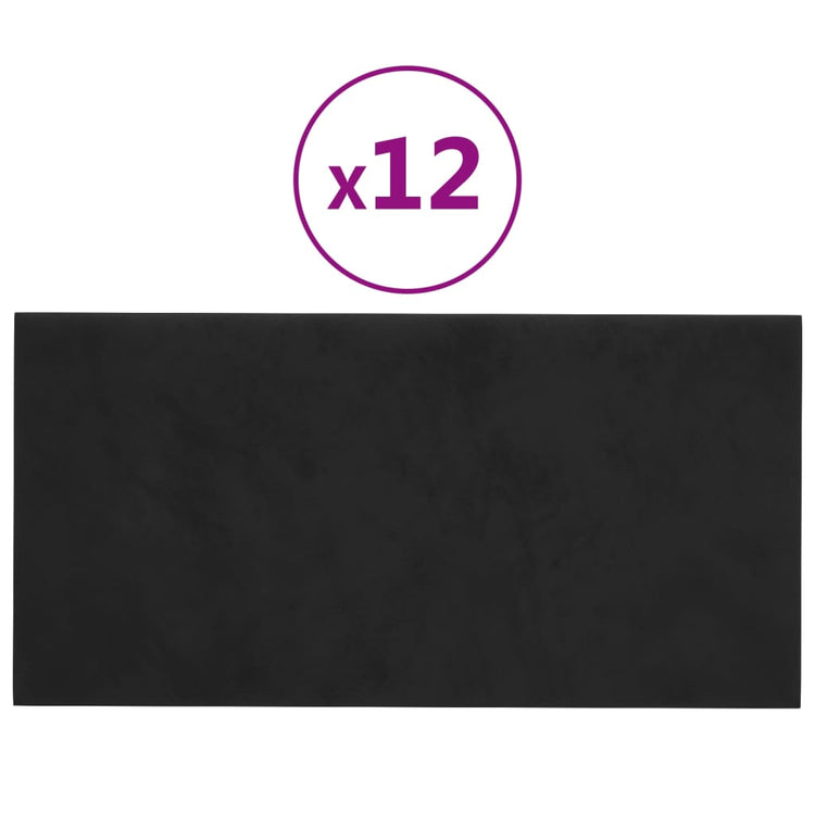 Panneaux muraux vidaxl 12 st 2,16 m² 60x30 cm en velours noir