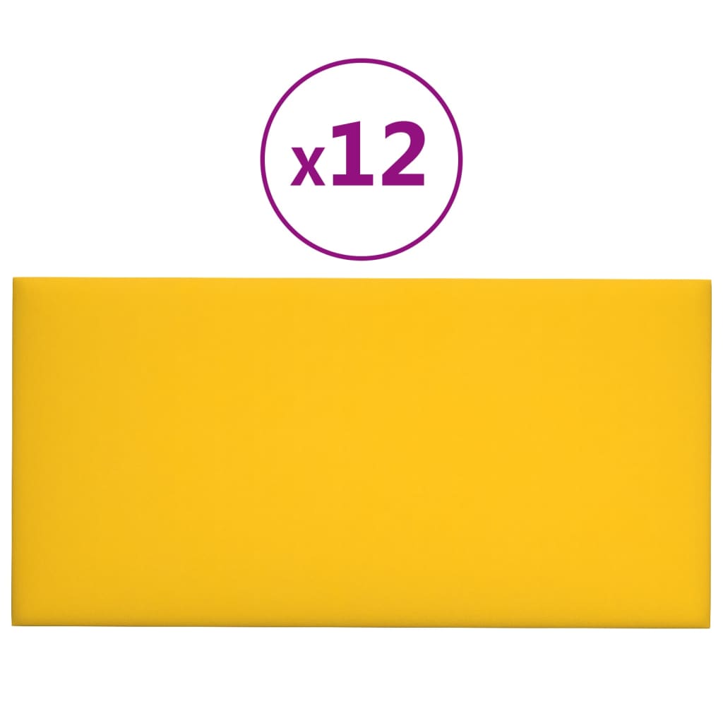 Panneaux muraux vidaxl 12 st 2,16 m² 60x30 cm en velours jaune