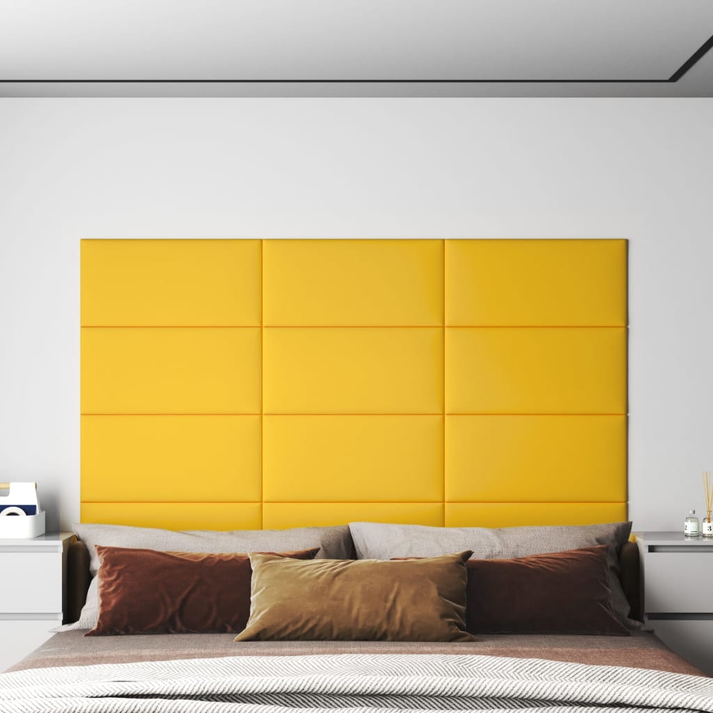 Panneaux muraux vidaxl 12 st 2,16 m² 60x30 cm en velours jaune