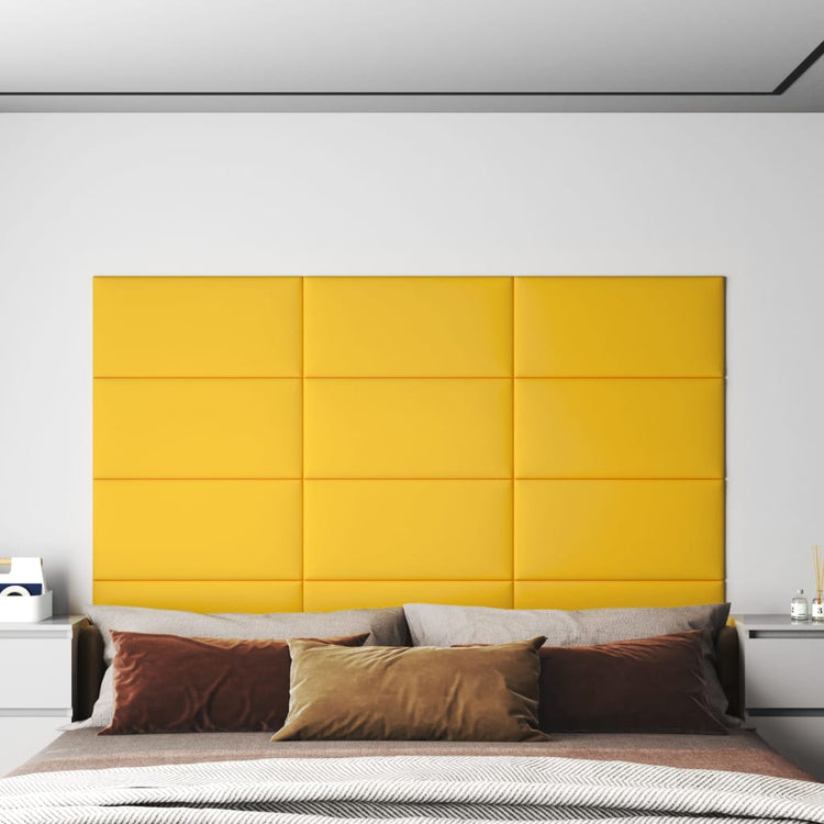 Panneaux muraux vidaxl 12 st 2,16 m² 60x30 cm en velours jaune