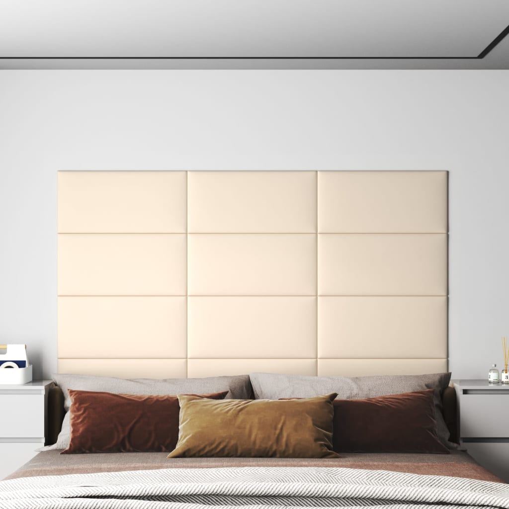 Panneaux muraux Vidaxl 12 ST 2,16 M² 60x30 cm Crème en velours -colore