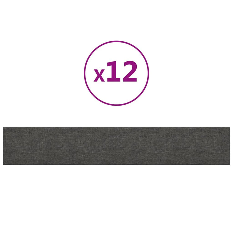 Panneaux muraux vidaxl 12 st 1,62 m² 90x15 cm tissu gris foncé