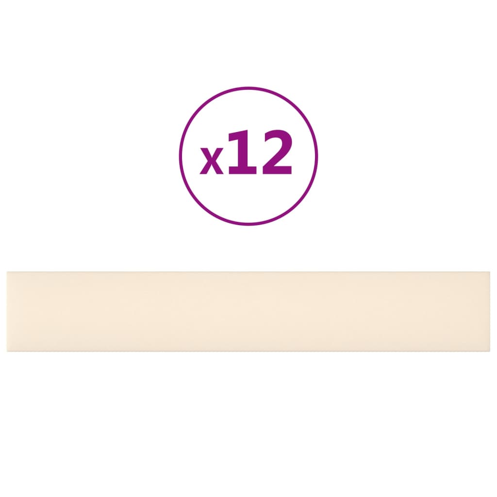 Panneaux muraux Vidaxl 12 ST 1,62 m² 90x15 cm Crème en velours -colore