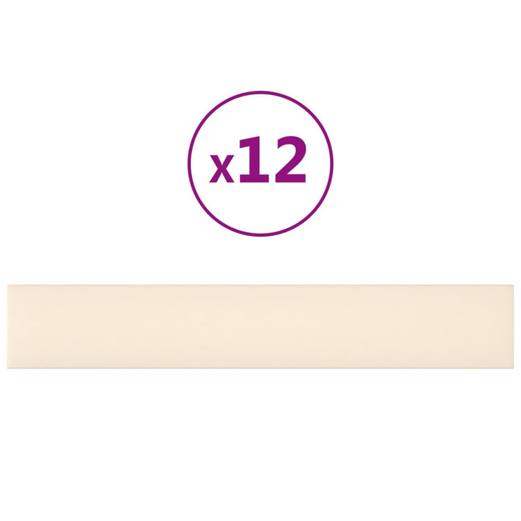 Panneaux muraux Vidaxl 12 ST 1,62 m² 90x15 cm Crème en velours -colore