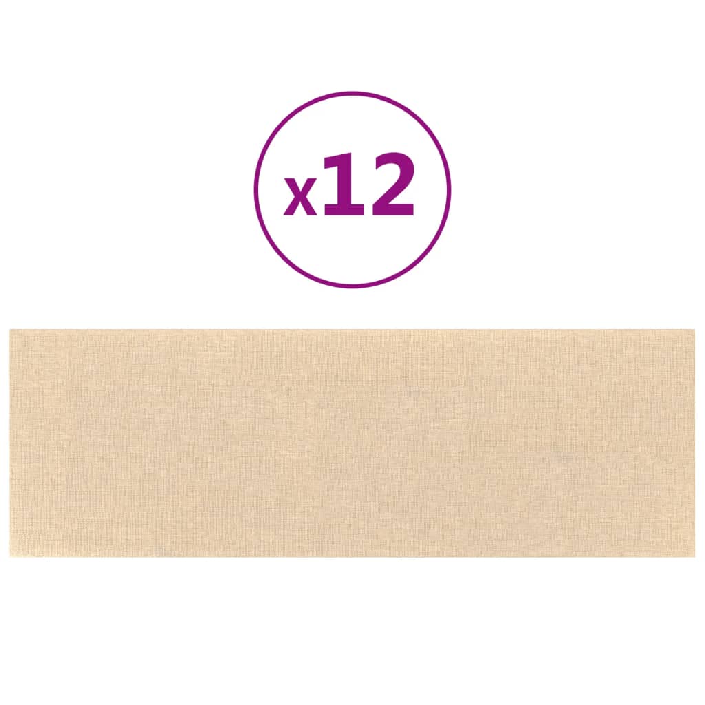 Panneaux muraux Vidaxl 12 ST 3,24 m² 90x30 cm Crème en tissu -Colore