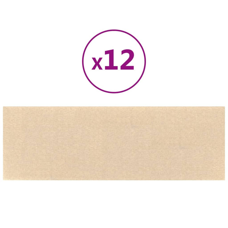 Panneaux muraux Vidaxl 12 ST 3,24 m² 90x30 cm Crème en tissu -Colore
