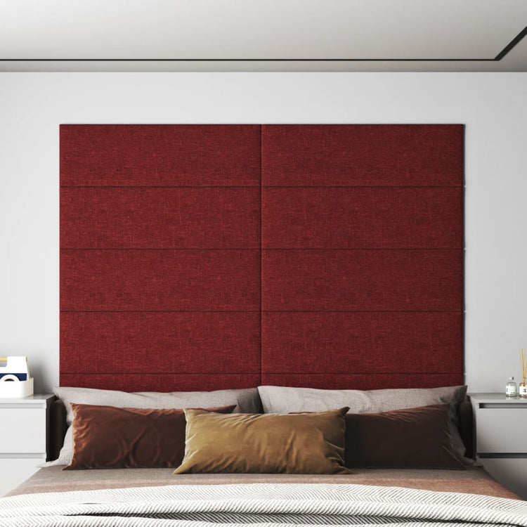 Panneaux muraux Vidaxl 12 ST 3,24 m² 90x30 cm Vin de tissu rouge
