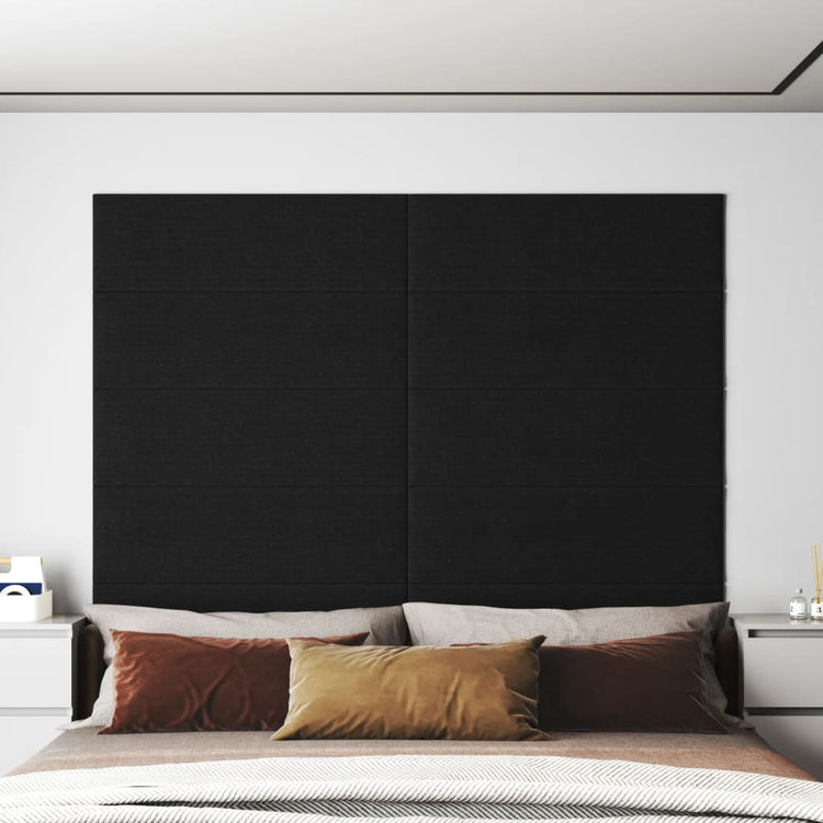 Panneaux muraux vidaxl 12 ST 3,24 m² 90x30 cm Tissu noir