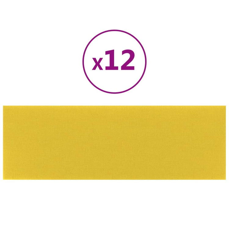 Panneaux muraux Vidaxl 12 ST 3,24 m² 90x30 cm Tissu jaune clair
