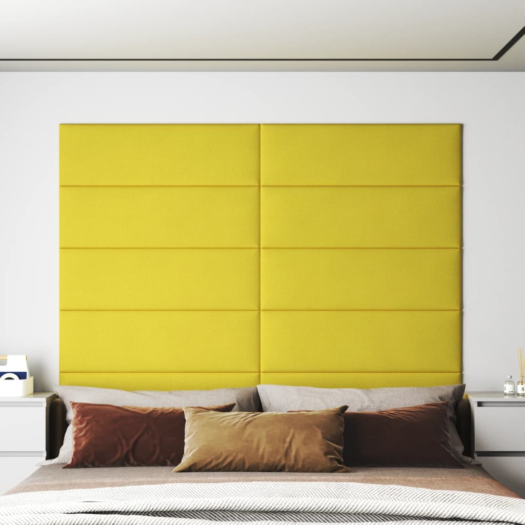 Panneaux muraux Vidaxl 12 ST 3,24 m² 90x30 cm Tissu jaune clair
