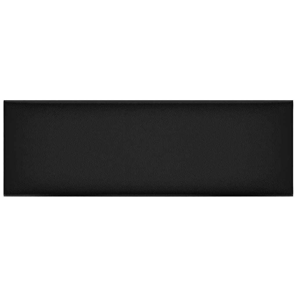 Panneaux muraux vidaxl 12 st 3,24 m² 90x30 cm en cuir artificiel noir
