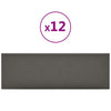 Panneaux muraux Vidaxl 12 st 3,24 m² 90x30 cm en cuir artificiel gris