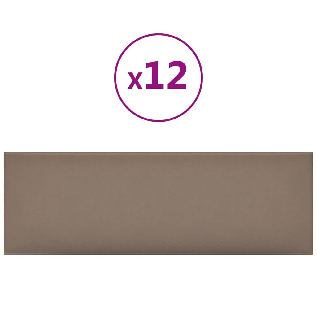 Panneaux muraux Vidaxl 12 PC 3,24 m² 90x30 cm Cappuccinocolide en cuir d'art
