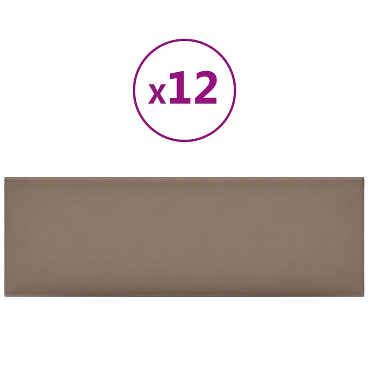 Panneaux muraux Vidaxl 12 PC 3,24 m² 90x30 cm Cappuccinocolide en cuir d'art