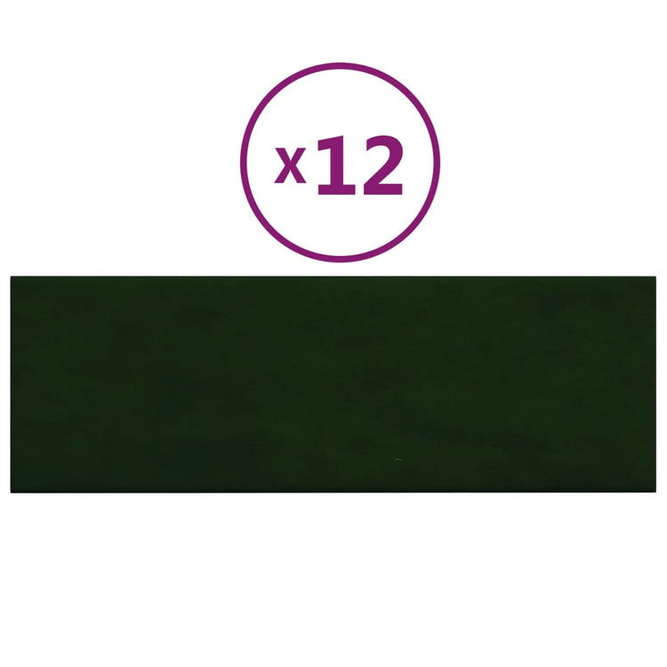 Panneaux muraux Vidaxl 12 ST 3,24 m² 90x30 cm Velvet vert foncé