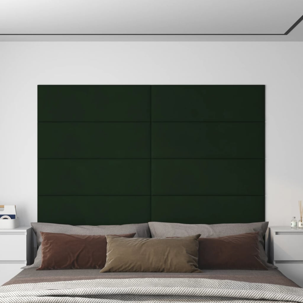 Panneaux muraux Vidaxl 12 ST 3,24 m² 90x30 cm Velvet vert foncé