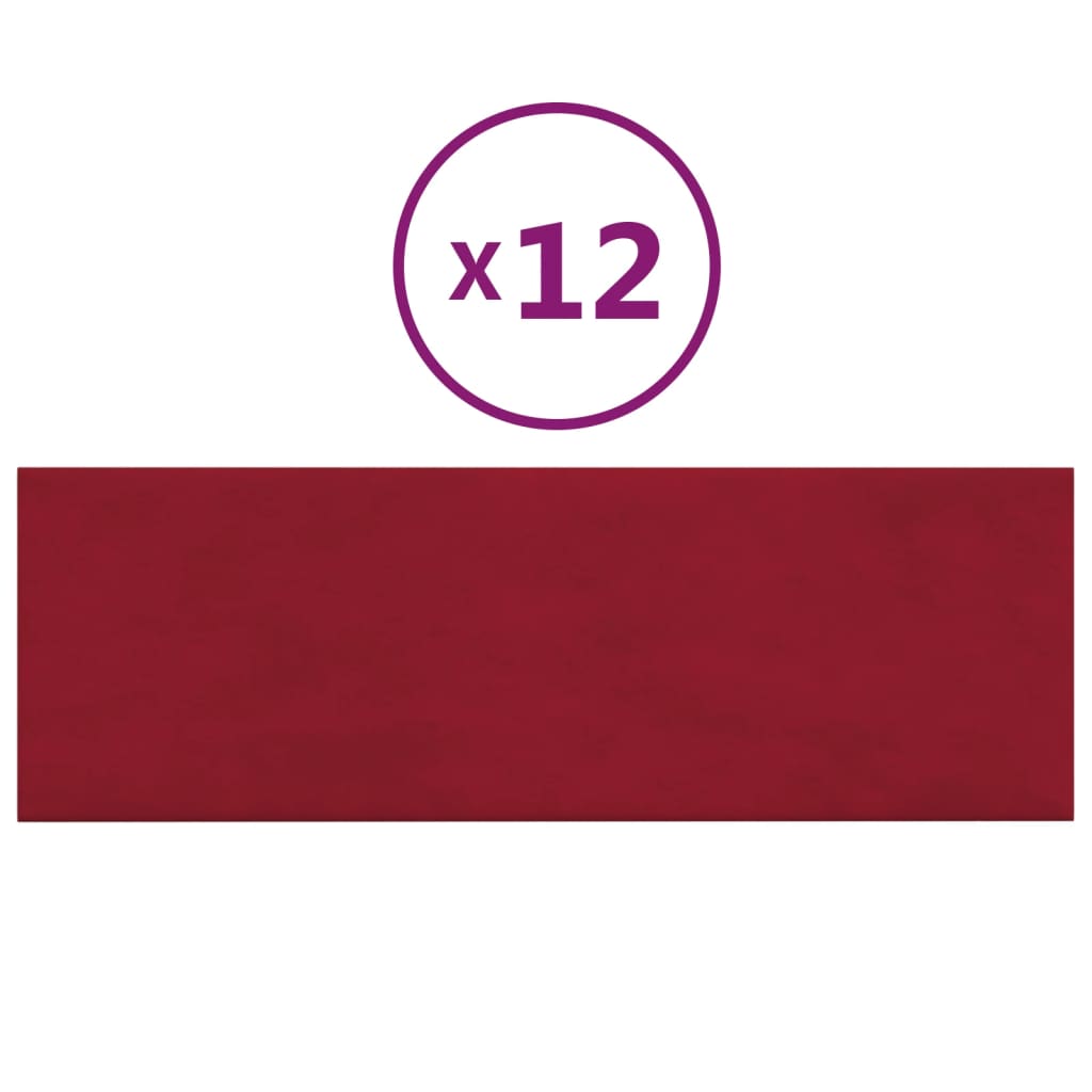 Panneaux muraux Vidaxl 12 ST 3,24 m² 90x30 cm Velvet Wine rouge