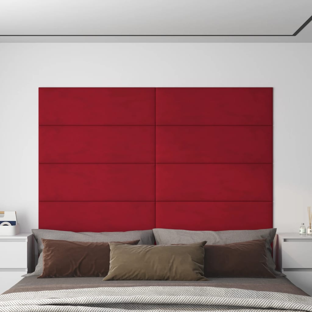 Panneaux muraux Vidaxl 12 ST 3,24 m² 90x30 cm Velvet Wine rouge