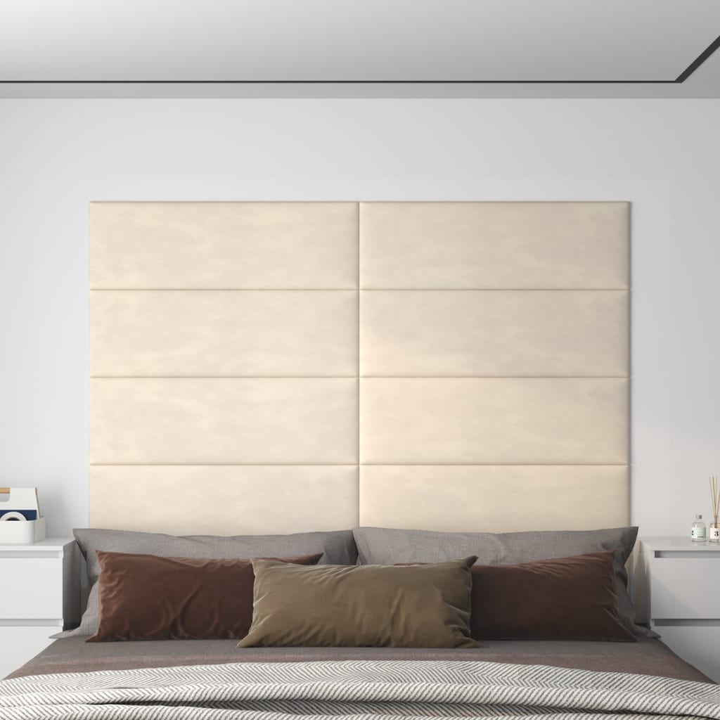 Panneaux muraux Vidaxl 12 ST 3,24 m² 90x30 cm Crème en velours -colore