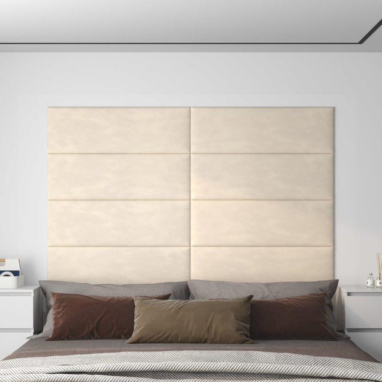 Panneaux muraux Vidaxl 12 ST 3,24 m² 90x30 cm Crème en velours -colore