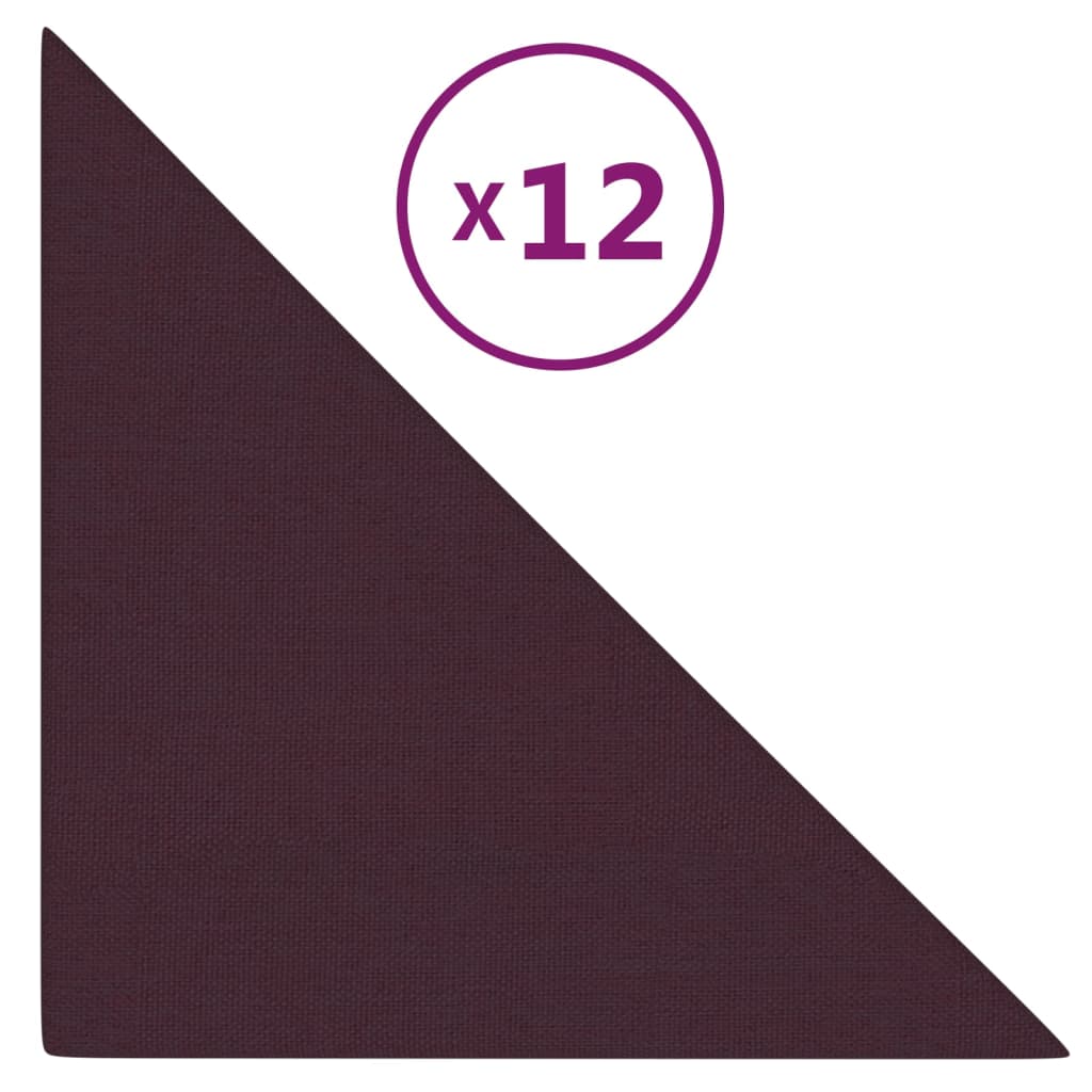 Panneaux muraux vidaxl 12 pcs 0,54 m² 30x30 cm tissu violet
