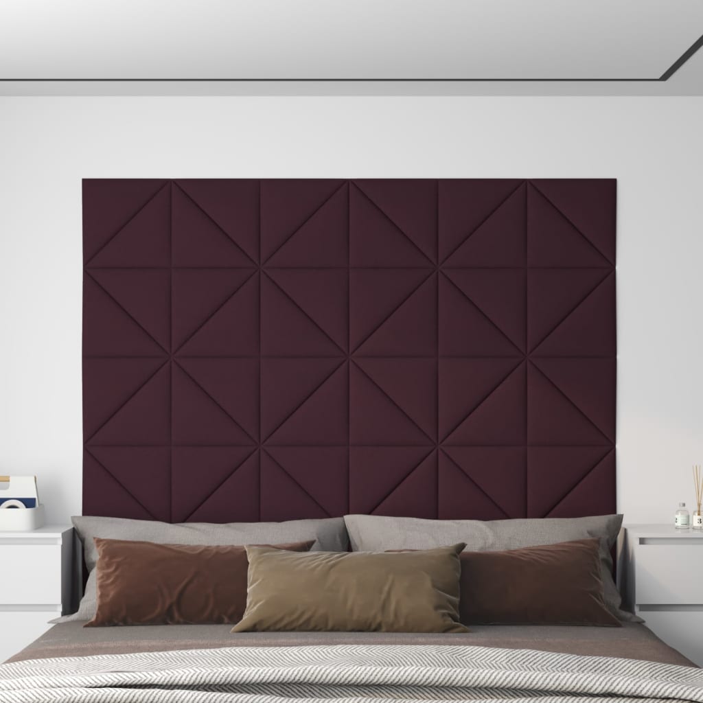 Panneaux muraux vidaxl 12 pcs 0,54 m² 30x30 cm tissu violet