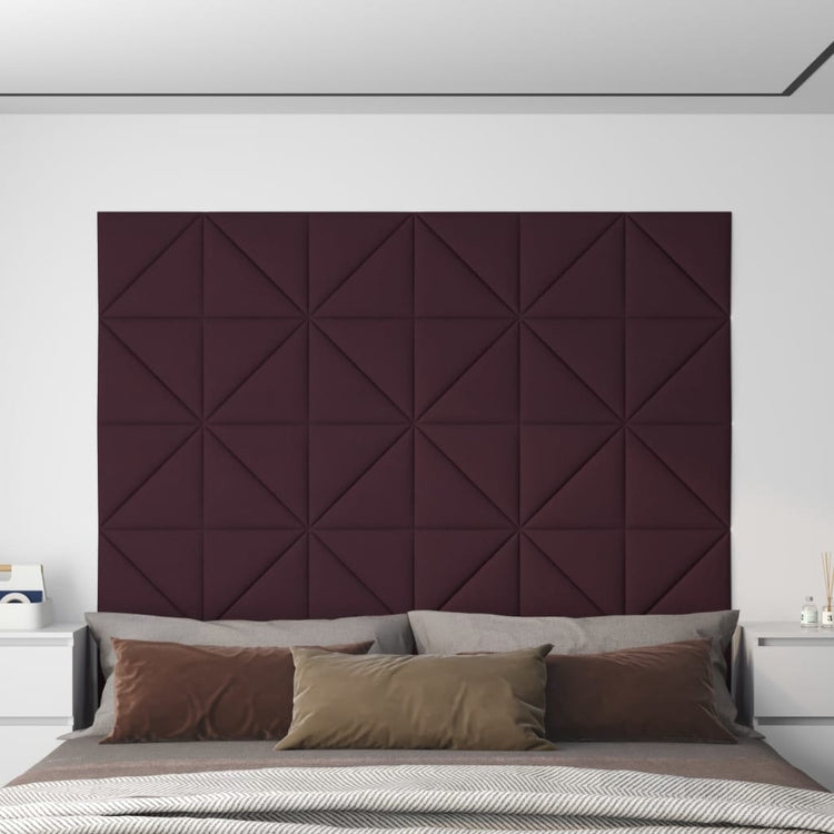 Panneaux muraux vidaxl 12 pcs 0,54 m² 30x30 cm tissu violet