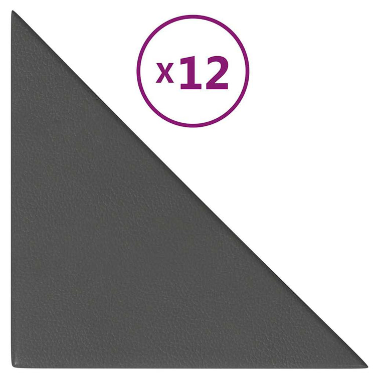 Panneaux muraux vidaxl 12 pcs 0,54 m² 30x30 cm en cuir artificiel gris