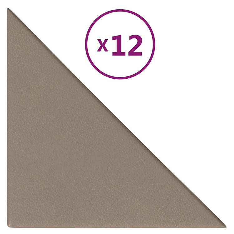 Panneaux muraux vidaxl 12 pcs 0,54 m² 30x30 cm en cuir art cappuccinocolide