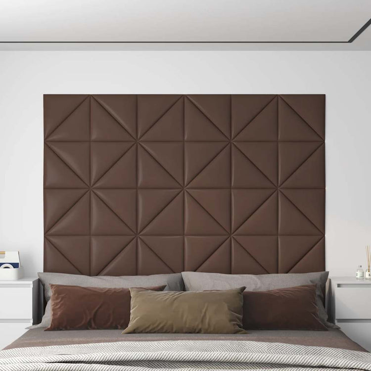 Panneaux muraux vidaxl 12 pcs 0,54 m² 30x30 cm en cuir artificiel marron