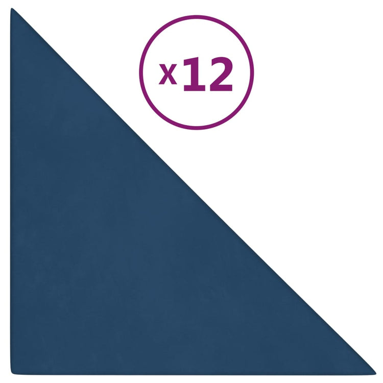 Panneaux muraux vidaxl 12 pcs 0,54 m² 30x30 cm en velours bleu