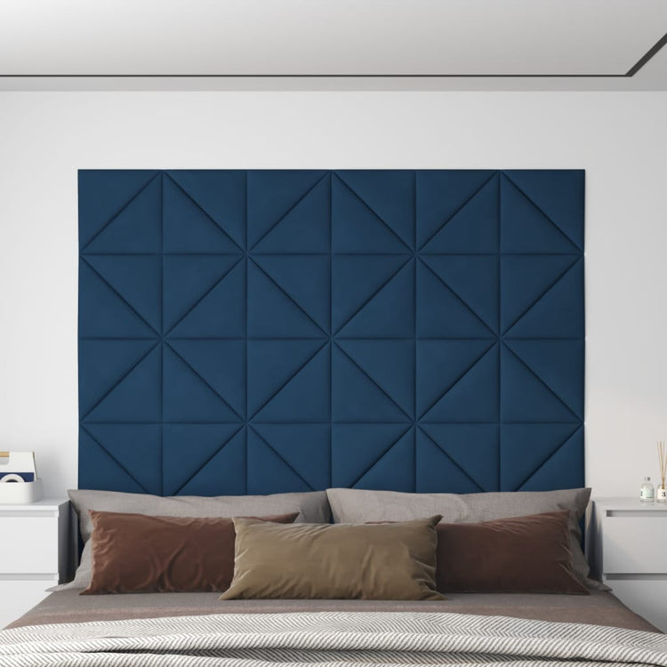Panneaux muraux vidaxl 12 pcs 0,54 m² 30x30 cm en velours bleu