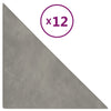 Panneaux muraux vidaxl 12 pcs 0,54 m² 30x30 cm en velours gris clair