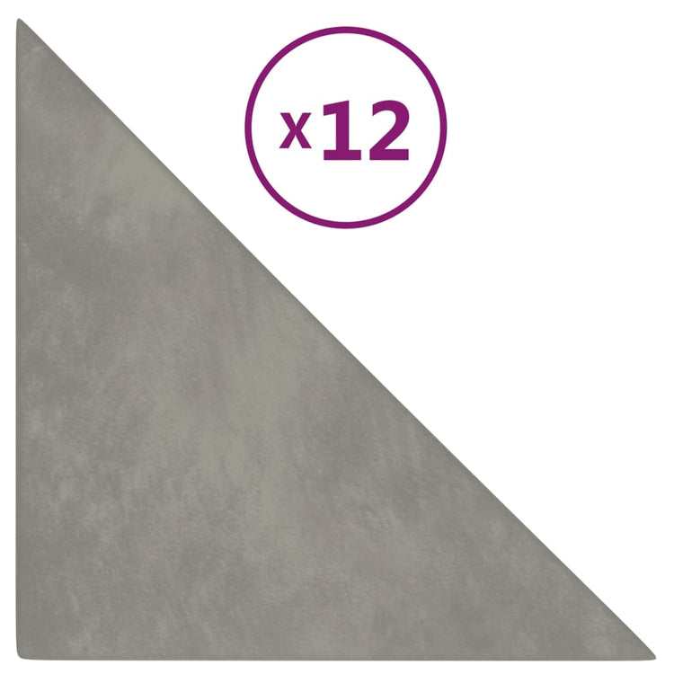 Panneaux muraux vidaxl 12 pcs 0,54 m² 30x30 cm en velours gris clair