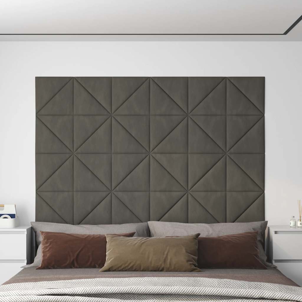 Panneaux muraux vidaxl 12 pcs 0,54 m² 30x30 cm en velours gris foncé