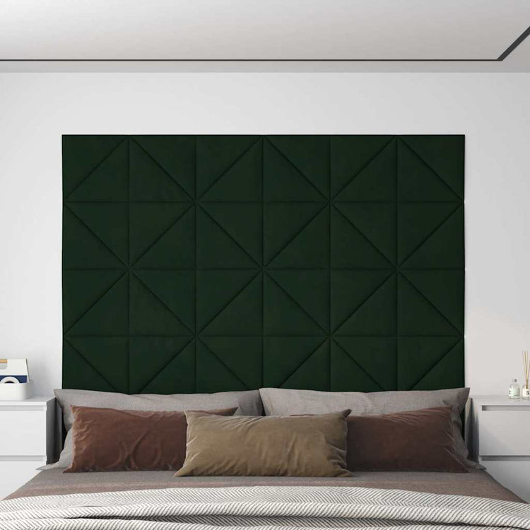 Panneaux muraux vidaxl 12 pcs 0,54 m² 30x30 cm Velvet vert foncé