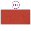 Panneaux muraux vidaxl 12 pcs 0,54 m² 30x15 cm en cuir artificiel rouge