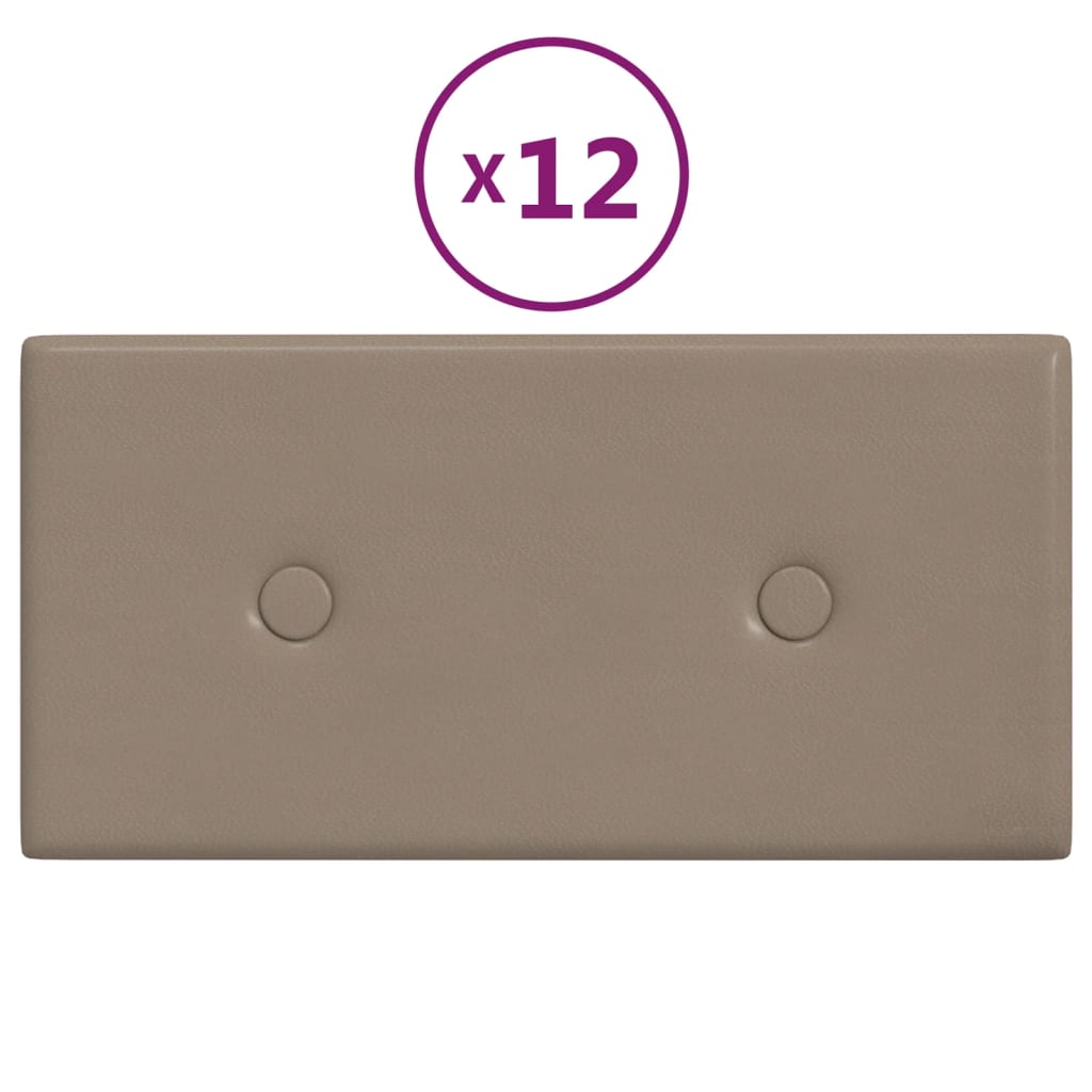 Panneaux muraux vidaxl 12 pcs 0,54 m² 30x15 cm en cuir art cappuccinocolide