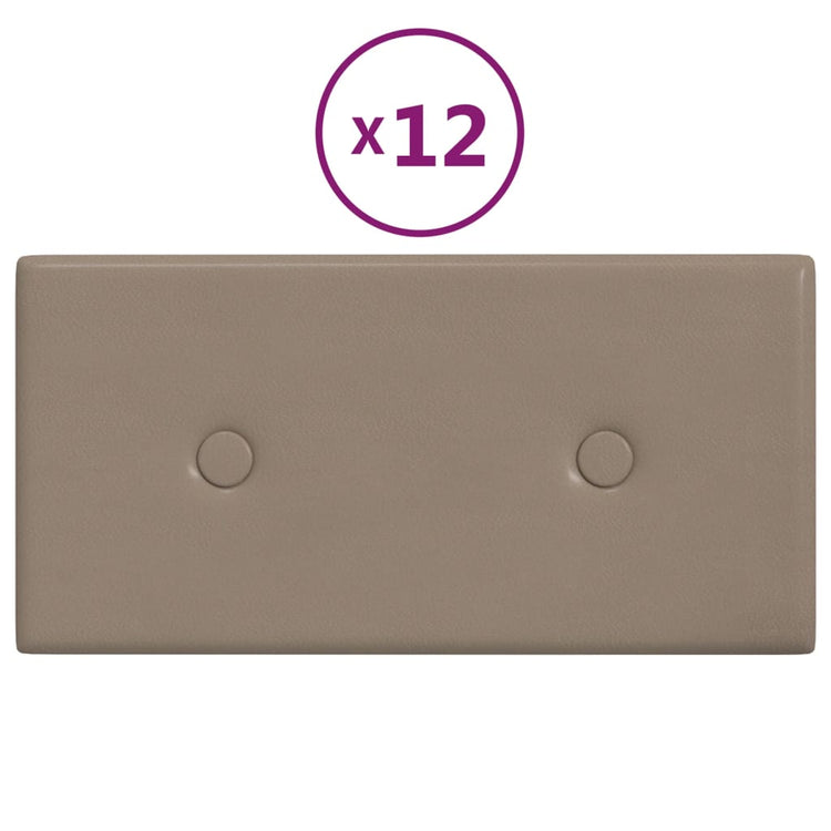 Panneaux muraux vidaxl 12 pcs 0,54 m² 30x15 cm en cuir art cappuccinocolide